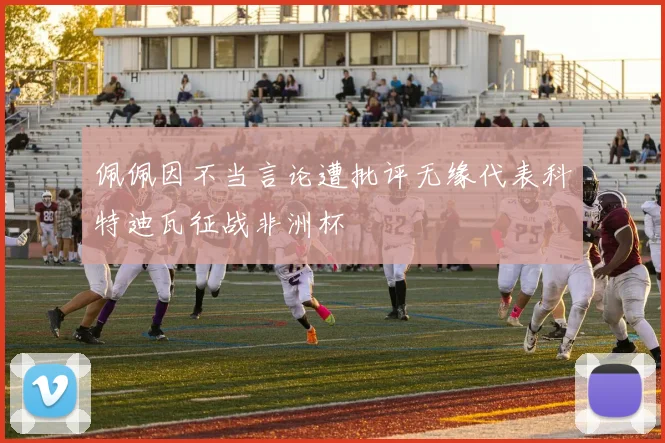 佩佩因不当言论遭批评无缘代表科特迪瓦征战非洲杯
